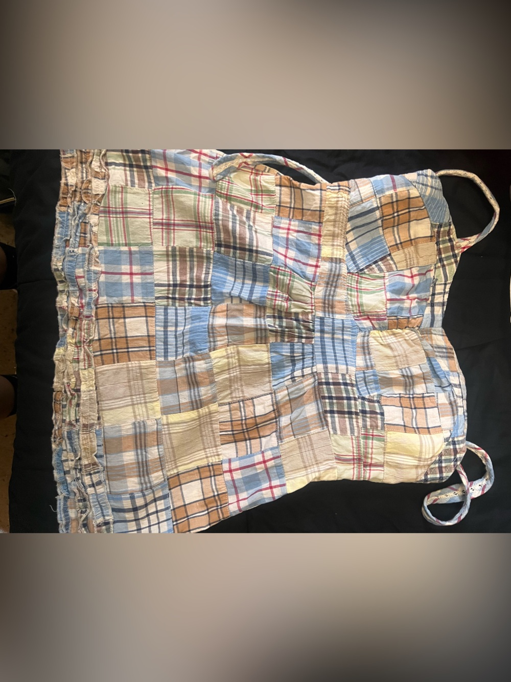 Patchwork Plaid Spaghetti Strap Tank Top - Multicolor - Picture 2 of 4